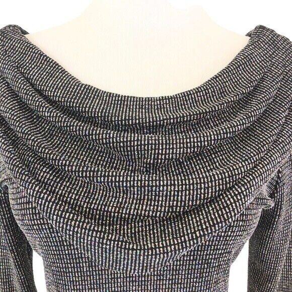 MSK Slinky Glitter Evening Blouse Cowl Neck Cowl Back Size Petite Small - Picture 5 of 8